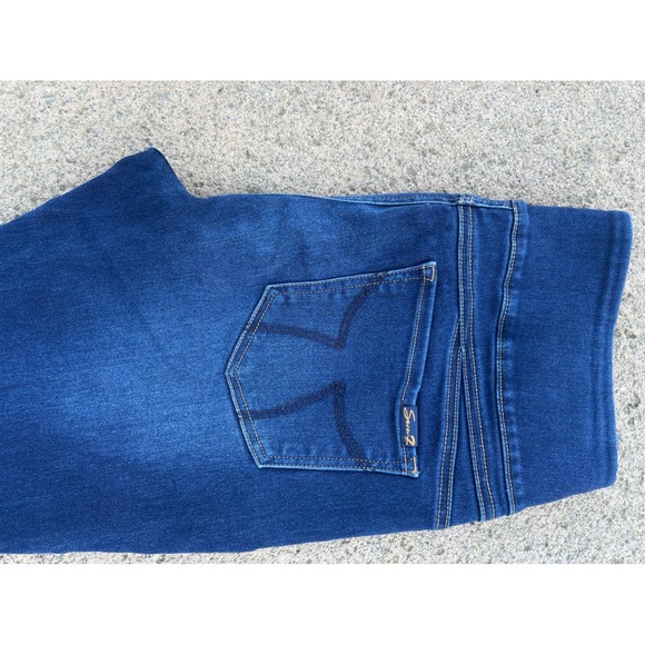 Seven7 Tummy Toner Blue Wash Denim Skinny Jeans Women Size 14 Elastic Waist - Picture 8 of 10